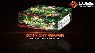 Cube Fireworks  3011 Night Reaper 160 Shot Barrage 13G [upl. by Tristas]