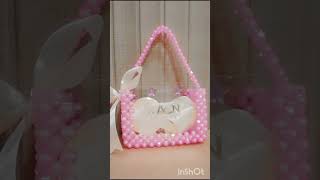 Moon bag in champagne color 💕with removal beaded handle🤩asmr handmade beadbag [upl. by Adgam]