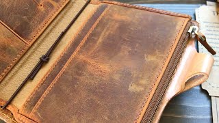 Unboxing Galen Leather Wallet Insert and One Year Later [upl. by Jariah]