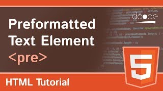 HTML pre tag Preformatted Text Element [upl. by Hepzi]