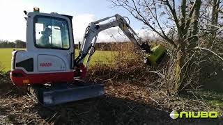 NIUBO KRP 80 MULCHING HEAD ON A TAKEUCHI EXCAVATOR  Niubo Machinery [upl. by Scriven]