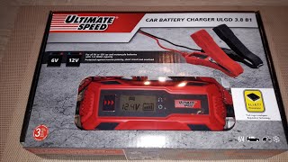 Car Battery Charger ULGT 38 B1 Lidl Prostownik z Lidla za 55zł Unboxing Ładowarka mikroprocesorowa [upl. by Dafodil]