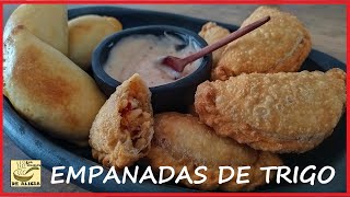 EMPANADAS DE HARINA DE TRIGO CON POLLO Y ARROZ  RECETAS COLOMBIANAS [upl. by Scoter479]