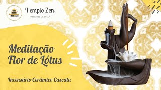 Incensário Cascata  Meditação com Flor de Lótus Templo Zen [upl. by Schach]