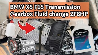 BMW X5 F15 ZF8HP Gearbox Transmission Fluid Change  X5 výmena prevodového oleja [upl. by Ojok]