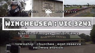 Aerial view  Historic images  walkabout  Winchelsea  Victoria Australia [upl. by Nnaarat]