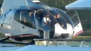 Helicopter landing on Super Yacht Attessa IV in Marina Del Rey April 2012 [upl. by Tade]