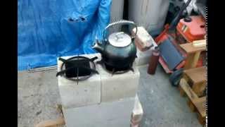 DIY ROCKET STOVE 5 BLOCK DESIGN [upl. by Ennasirk]