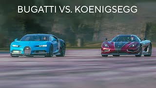 Bugatti Chiron VS Koenigsegg Agera RS 100400 KMH Roll race comparison [upl. by Keever260]