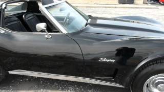 1973 black black corvette hot rod 4spd [upl. by Eidnalem175]