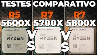 Ryzen 5 5600X vs Ryzen 7 5700X vs Ryzen 7 5800X  Testes Comparativo 2024 [upl. by Grantland]