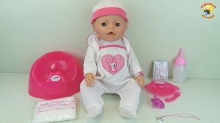 Baby Warm – обзор куклы Кушает плачет и купается аналог Baby Born  Toys for girl Videos Doll [upl. by Zetana]