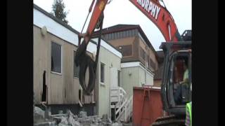 Demolition of the former Diabetes centre in Morriston Hospital Swansea [upl. by Dorelle]