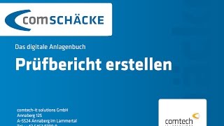 comSCHÄCKE  das digitale Anlagenbuch Prüfbericht anlegen Teil 2 [upl. by Farant]