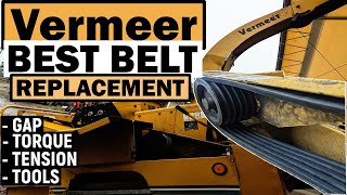 Vermeer Chipper Easiest Belt Replacement in Details Torque Tension Tools Gap ect [upl. by Anahsohs]