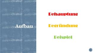 Argumentation  Aufbau von Argumenten  Behauptung  Begründung  Beispiel [upl. by Enneite]