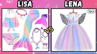 Lisa and Lena beautiful dresses like princess🤩 lisalenatrending viralvideo makeup cute [upl. by Engamrahc]