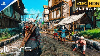 The Witcher 3 PS5 4K HDR Gameplay Free Roam No UHD [upl. by Aerdnas377]