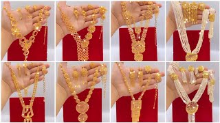 100gold long necklacelong necklace designs with weight22karat gold long necklace for girls 2024 [upl. by Naivad]