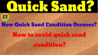 What is Quick Sand  How it occurs and how to avoid quick sand condition  Geotechnical Engineering [upl. by Ivon]