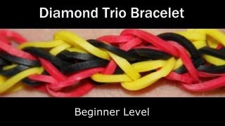 Rainbow Loom® Diamond Trio Bracelet [upl. by Niddala964]