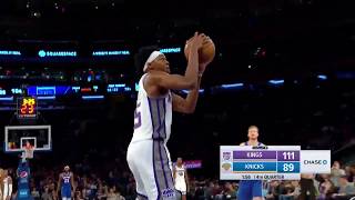 DeAaron Fox Puts On A Show at MSG With Vicious Block And Windmill Dunk [upl. by Darom]