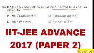 IITJEE ADVANCE PYQ 2017 AOD MONOTONIC FUNCTION [upl. by Evslin]