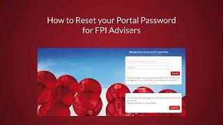 Portal Password Reset for Advisers [upl. by Mcclenaghan]