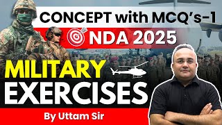 Concept with MCQs  01  NDA 2025  Military Exercises  Success Tree Defence [upl. by Groeg777]