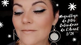 Maquillage de fêtes  Calendrier de l Avent 224  make up express paillettes peauxmatures glitter [upl. by Nuahsyt]