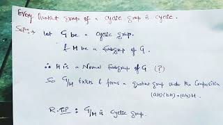 Every quotient Group of a Cyclic group is cyclic [upl. by Qiratla]