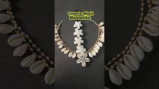 Cowrie Shell Maangtika diy hindufestival viralvideo navratrijewellery cowrieshell diyjewelry [upl. by Sharman]