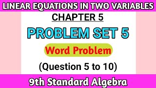 problem set 5 algebra 9th standard maths Question number 5 to 10 maharashtra state board [upl. by Riamu]