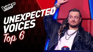 UNEXPECTED VOICES and Blind Auditions in The Voice  TOP 6 [upl. by Zilef]