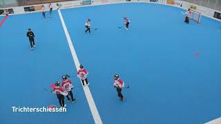 Streethockey Spiel mit Ball Offensiv Variantenreich entschlossen Tore erzielen Trichterschiessen [upl. by Elvira]