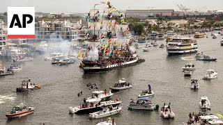 Thousands invade Tampa for the annual Gasparilla Pirate Festival [upl. by Artamas]