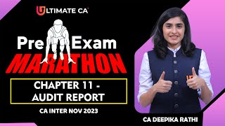 Audit Report  Pre Exam Marathon  Session 1  Auditing and Assurance  CA Inter  November 23 [upl. by Nyleuqaj457]