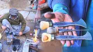 Turning a Rusty Bearing into a Cobbler tools  Blacksmiths Process of Making Cobbler Tools [upl. by Tonie]