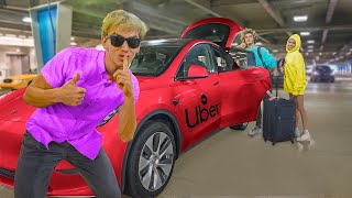 Undercover Uber Prank on Best Friend to Reveal Pond Monster Top Secret Tesla Spy Car [upl. by Salis]