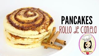 PANCAKES CON SABOR ROLLO DE CANELA CINNAMON ROLL PANCAKES  Cooking By Michela [upl. by Assyral313]