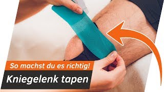 KNIE TAPEN  Kniegelenk RICHTIG TAPEN gegen Schmerzen  Andiletics [upl. by Voletta]