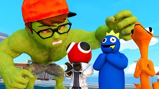 Scary Teacher Nick Hulk Angry vs Team Rainbow Friends  Scary Teacher 3D Life Kingmo Animation [upl. by Hewie456]