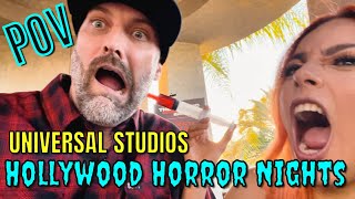 ⚠️ HOLLYWOOD HORROR NIGHTS POV through haunted mazes amp interactions Tips Express pass worth it [upl. by Vastah215]