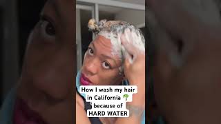 How I Wash My Natural Hair with Distilled 💧 Hard Water is Horribe For Our Curly Hair😡 naturalhair [upl. by Calle]