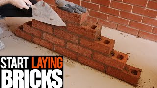 How to lay bricks for beginner [upl. by Simons]