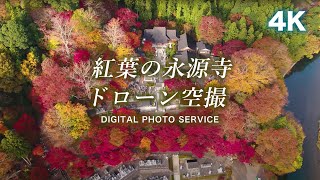 ドローン空撮4Kウルトラハイビジョン 紅葉の永源寺（もみじ寺）2017 茨城県大子町 [upl. by Lukin561]