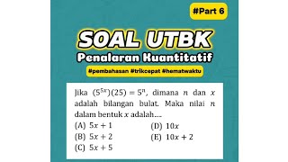 Part 6 Soal UTBK  Operasi Bilangan Berpangkat Bentuk Aljabar [upl. by Koorb]