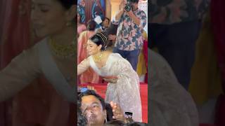 Tanisha Mukherjee Spotted North Bombay Sarbojanin Durga Puja 2024 shorts [upl. by Anayrb241]