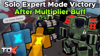 TDX Solo Expert Mode Victory After Multiplier Buff  Tower Defense X Roblox [upl. by Yeruoc176]