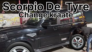 Scorpio de krta tyre change [upl. by Dirgis304]